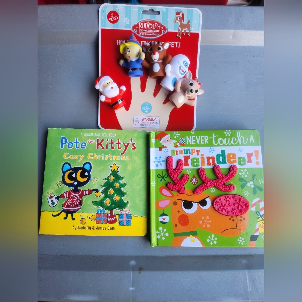 Kids Christmas Book Bundle and Finger Puppets